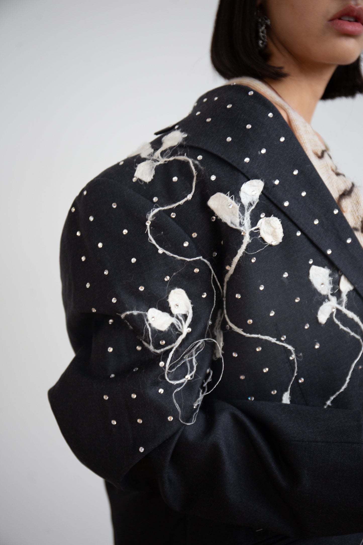 Silk Cocoon Blazer in Charcoal-GRACE GUI-APOC STORE