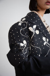 Silk Cocoon Blazer in Charcoal-GRACE GUI-APOC STORE