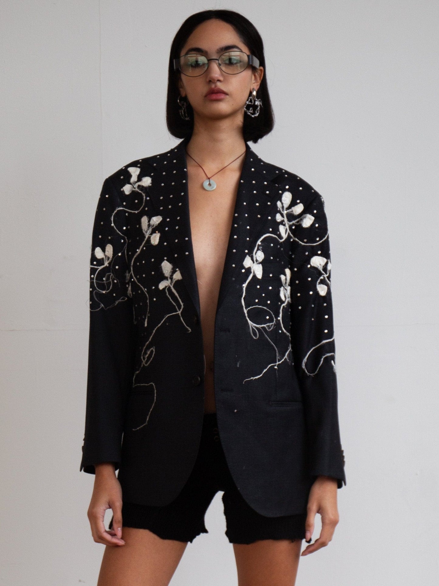 Silk Cocoon Blazer in Charcoal-GRACE GUI-APOC STORE