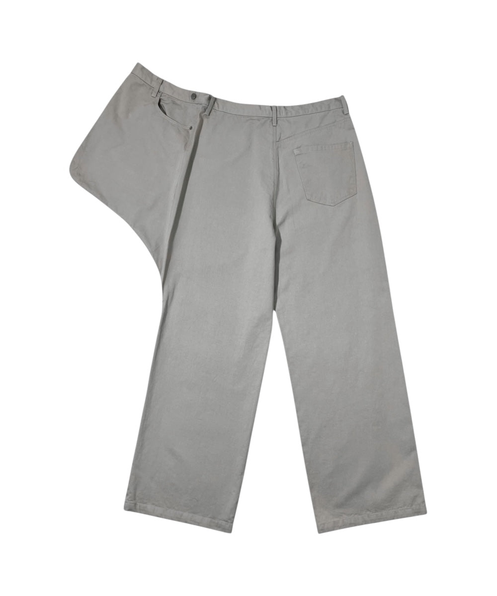 SIDE PANEL LAYERED PANTS LIGHT GRAY-EGNARTS-APOC STORE