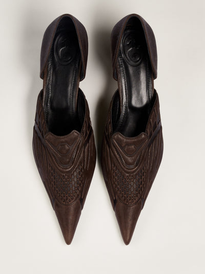 VCRN D'ORSAY PUMPS BROWN-Invasive Modification-APOC STORE