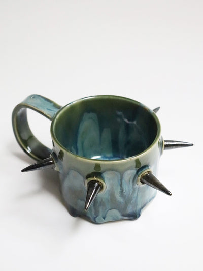 Hand-shaped Plate & Spiked Mug — Blue/Green-Naomi Gilon-APOC STORE
