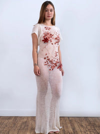 Fortune Silk Cocoon Sheer Wedding Maxi Dress-GRACE GUI-APOC STORE