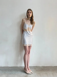 Lace-Trimmed Satin Slip Dress with lacing on the back-Nastyamasha-APOC STORE