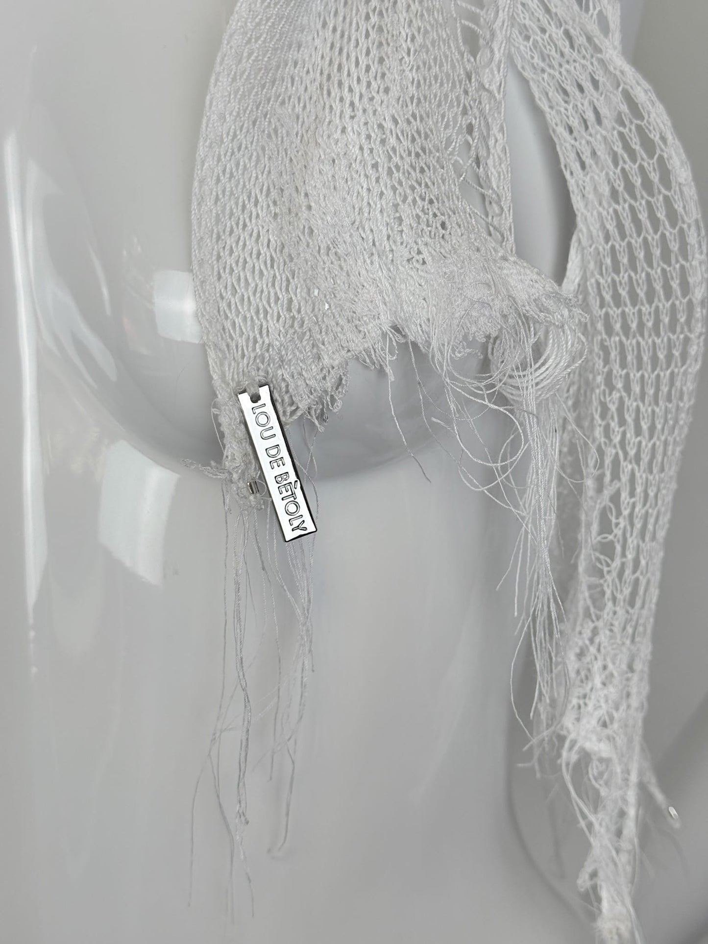KNITTED BOW CHOKER WHITE-Lou de Bètoly-APOC STORE