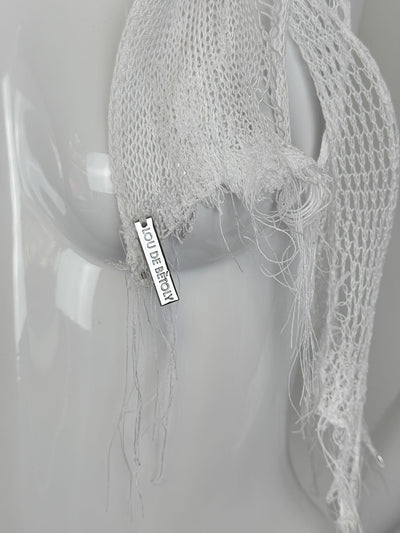 KNITTED BOW CHOKER WHITE-Lou de Bètoly-APOC STORE