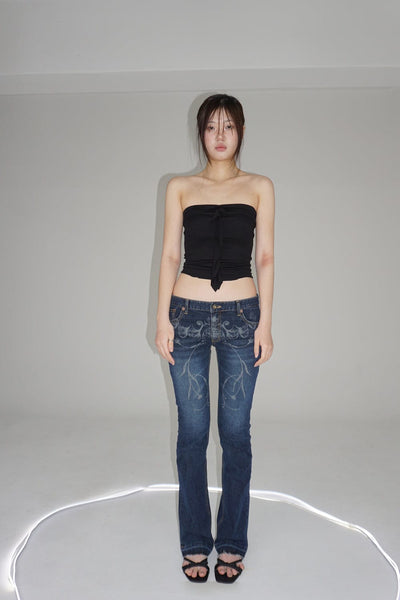 tattooed hiphugger denim-Lalameemee-APOC STORE