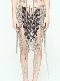 Checkered Silver-Green + Lilac Skirt-JALACONDA-APOC STORE