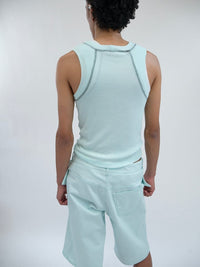Sling Denim Shorts Celadon Green-René Scheibenbauer-APOC STORE