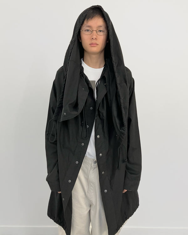 FLAT ADJUSTABLE STRING COAT BLACK-EGNARTS-APOC STORE