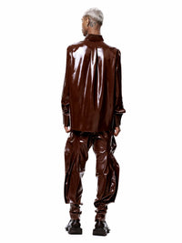 Brown Signature Latex Shirt-harri-APOC STORE