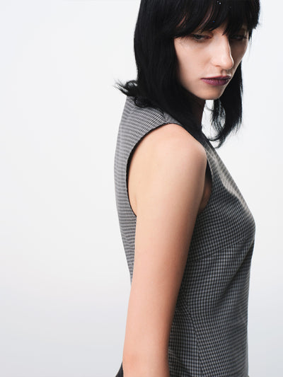 Plaid Tank Panel Deconstructed Top-TRINITE Studio-APOC STORE