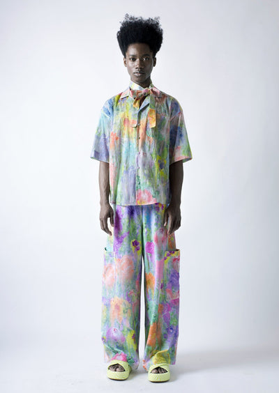 "Nordic garden" french terry baggy joggers-KAWAkEY-APOC STORE