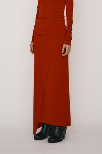 Red One-Piece Wrap Skirt-arc us arkus-APOC STORE