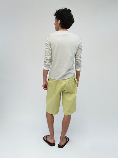 Sling Denim Shorts Lime-René Scheibenbauer-APOC STORE
