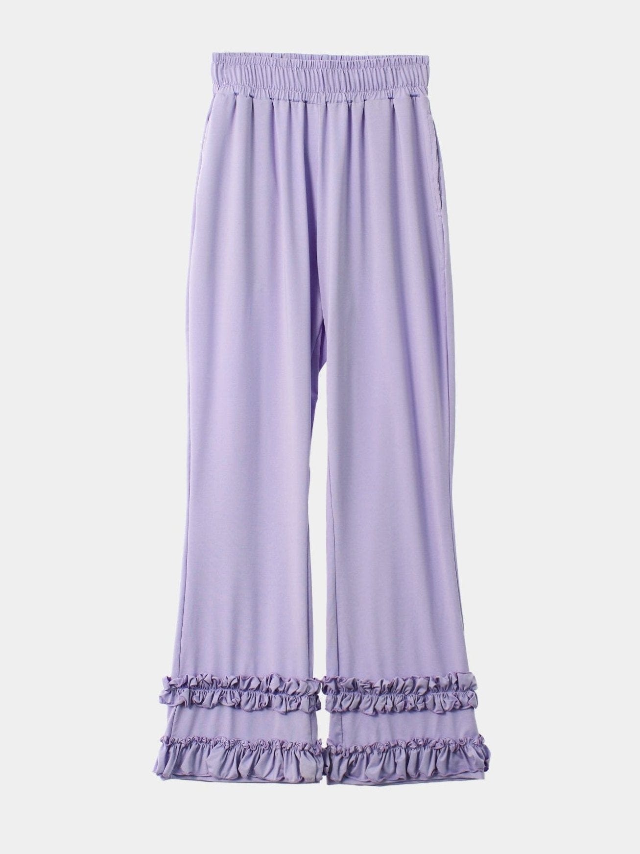 RUFFLE BOOTCUT PANTS PURPLE-SAENGIN STUDIOS-APOC STORE