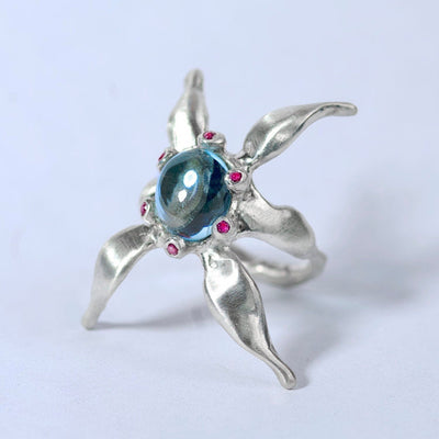 Blue Topaz Seaweed Ring-NORAIZUXX-APOC STORE