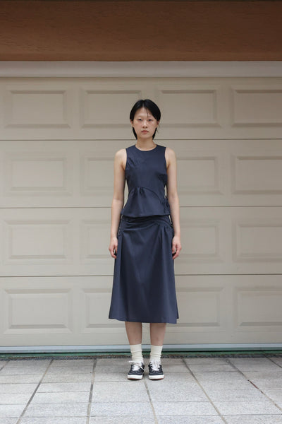Land Skirt - Navy-Julye Han-APOC STORE