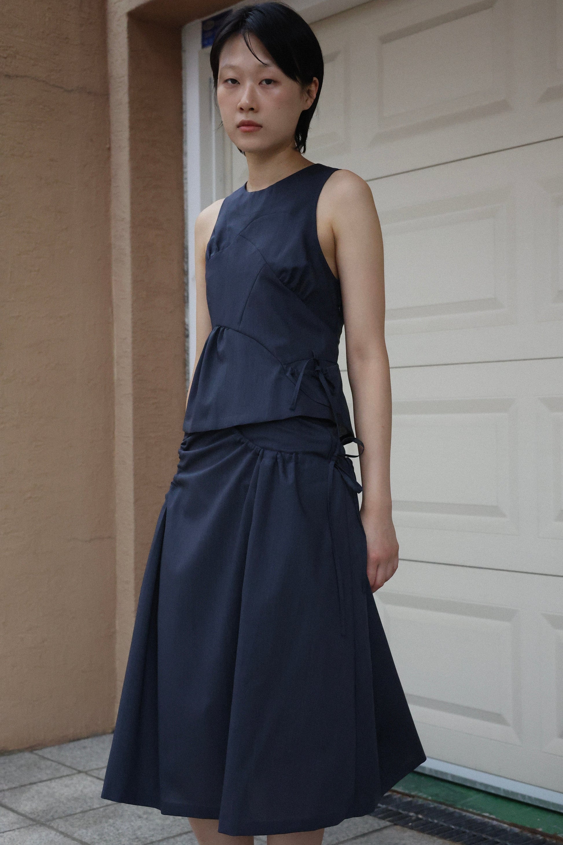 Land Skirt - Navy-Julye Han-APOC STORE