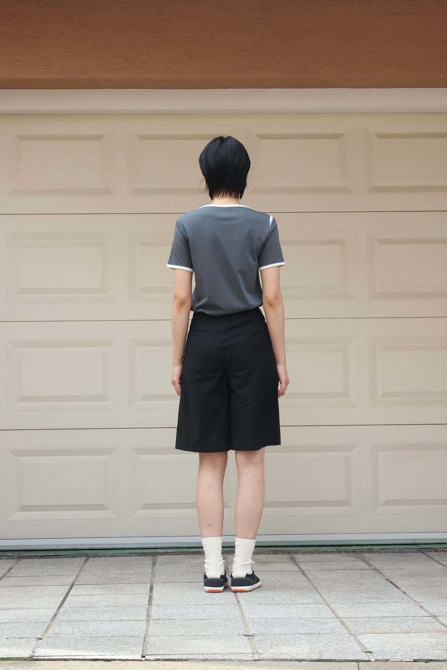 Box Pleats Skort - Black-Julye Han-APOC STORE