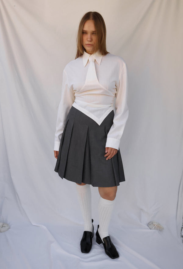 Wool Necktie Shirt-Julye Han-APOC STORE