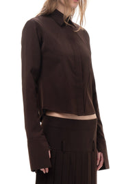 WOOL SHIRT IN BROWN-Urte Kat-APOC STORE