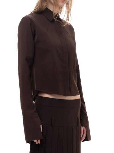 WOOL SHIRT IN BROWN-Urte Kat-APOC STORE