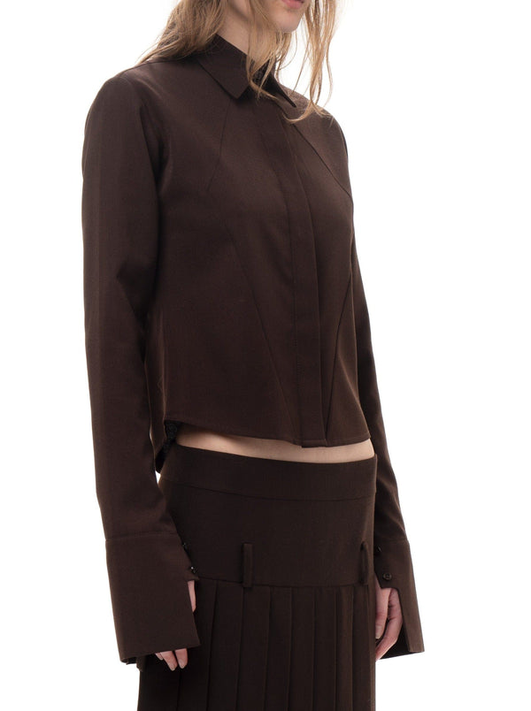 WOOL SHIRT IN BROWN-Urte Kat-APOC STORE