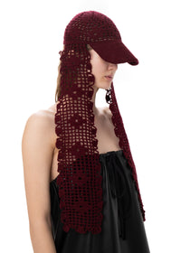 CROCHET SCARF CAP IN BORDO-Urte Kat-APOC STORE