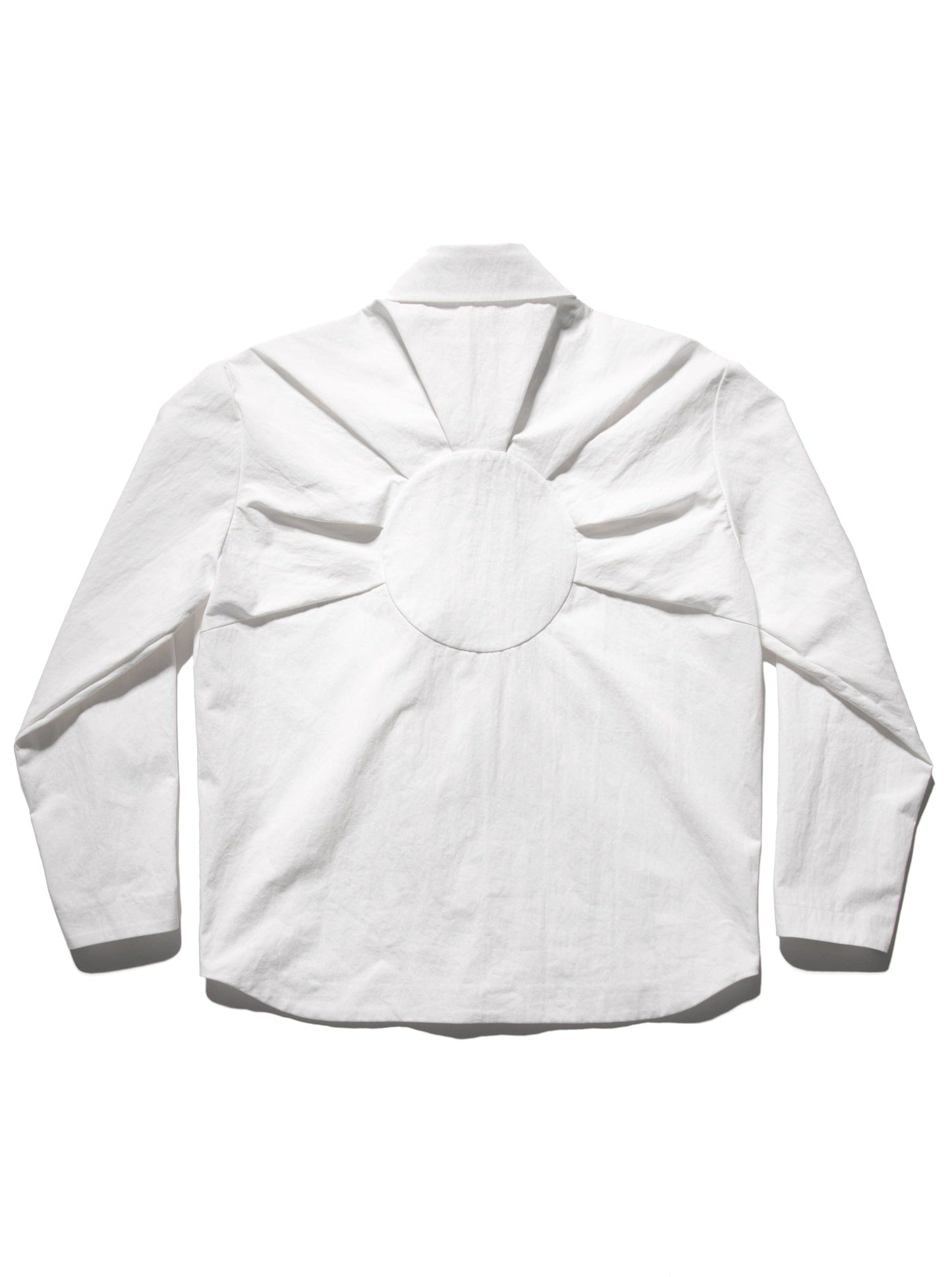 Pleated Hidden Button Shirts White-Woojun Jang-APOC STORE