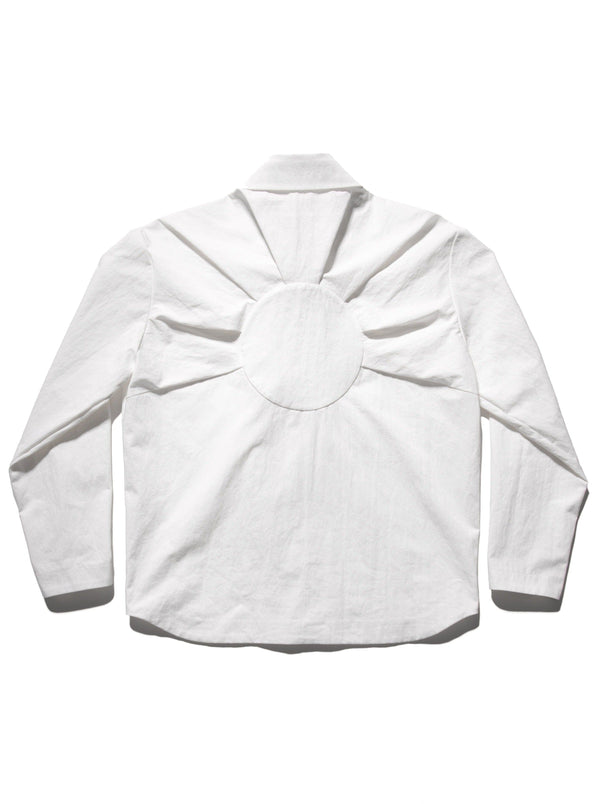 Pleated Hidden Button Shirts White-Woojun Jang-APOC STORE