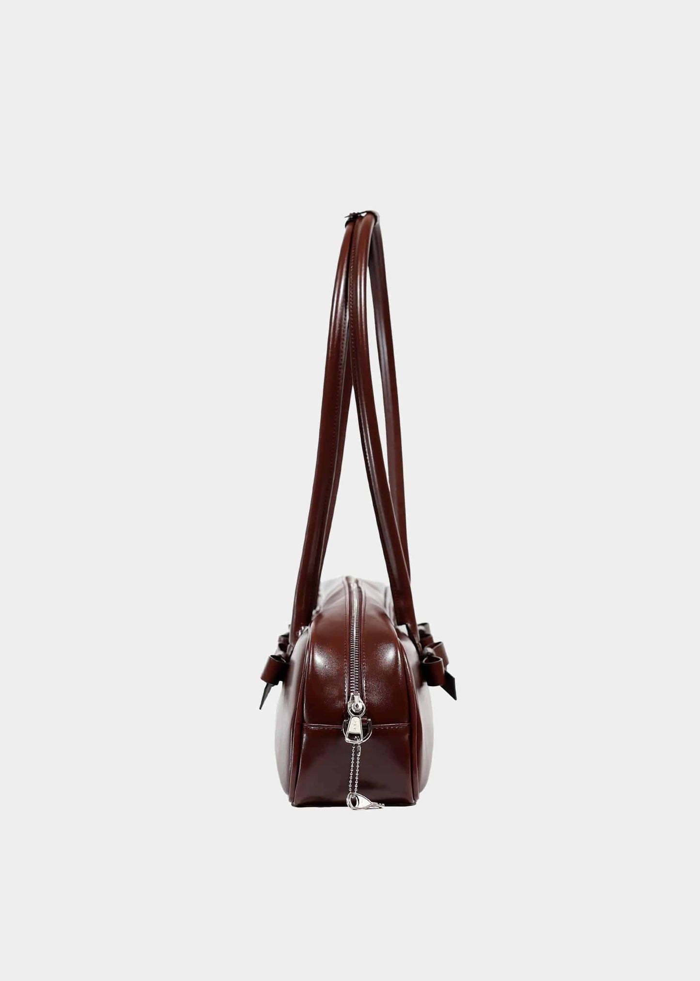 RIBBON BAGUETTE BAG BURGUNDY-SAENGIN STUDIOS-APOC STORE