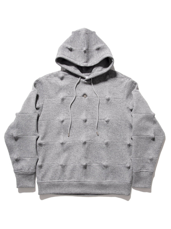 Spiked Hoodie Grey-Woojun Jang-APOC STORE