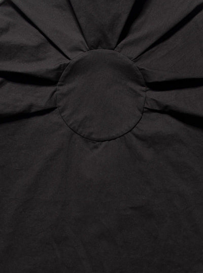 Pleated Hidden Button Shirts Black-Woojun Jang-APOC STORE