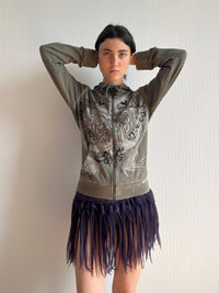 1 OF 1 EVIL BUNNY KAKI HOODIE-Anna Castellano-APOC STORE