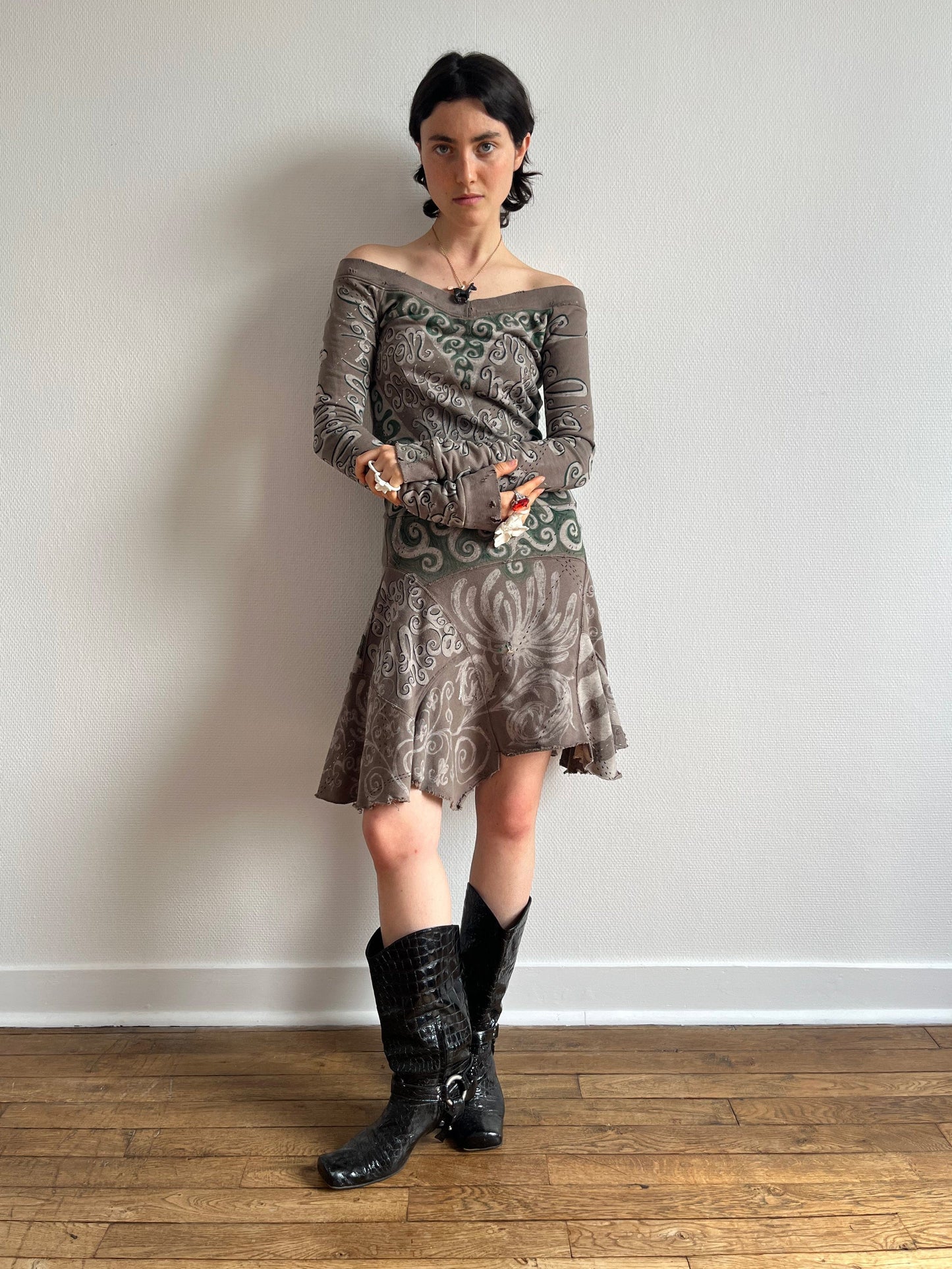 1 OF 1 GREEN HEART DRESS-Anna Castellano-APOC STORE