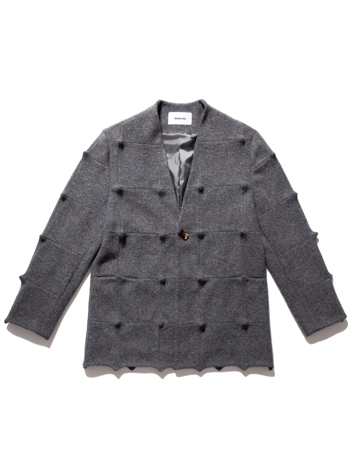 Spiked Jacket Grey-Woojun Jang-APOC STORE