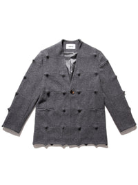 Spiked Jacket Grey-Woojun Jang-APOC STORE