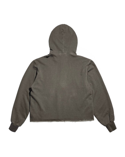 Cut off Hoodie Zip-up (Gray)-EGNARTS-APOC STORE