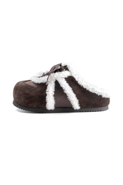 GO VACAY - Birken Fluffy Slippers Brown-EMPTY BEHAVIOR-APOC STORE