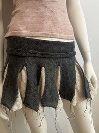 Lambswool ruffle skirt grey/cream-Lilies of the Valley-APOC STORE