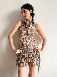 1 OF 1 FLOWERY RUFFLE DRESS-Anna Castellano-APOC STORE
