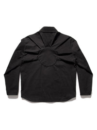 Pleated Hidden Button Shirts Black-Woojun Jang-APOC STORE