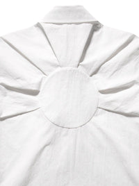 Pleated Hidden Button Shirts White-Woojun Jang-APOC STORE