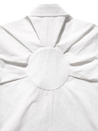 Pleated Hidden Button Shirts White-Woojun Jang-APOC STORE