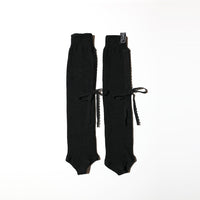LACE RIBBON LEG WARMER BLACK-SAENGIN STUDIOS-APOC STORE
