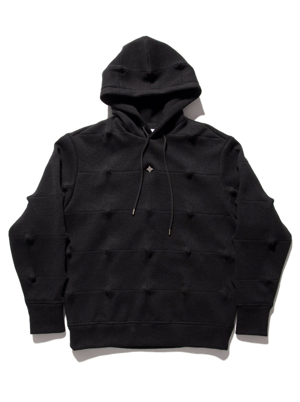 Spiked Hoodie Black-Woojun Jang-APOC STORE