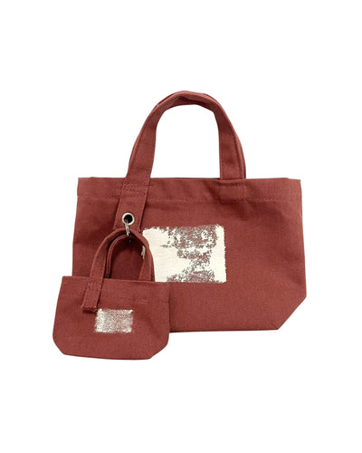 Painted Canvas Tote Bag Medium (Pink)-EGNARTS-APOC STORE
