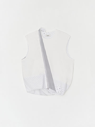 Distorted volume Jersey Vest 001 _ White-Taekh-APOC STORE