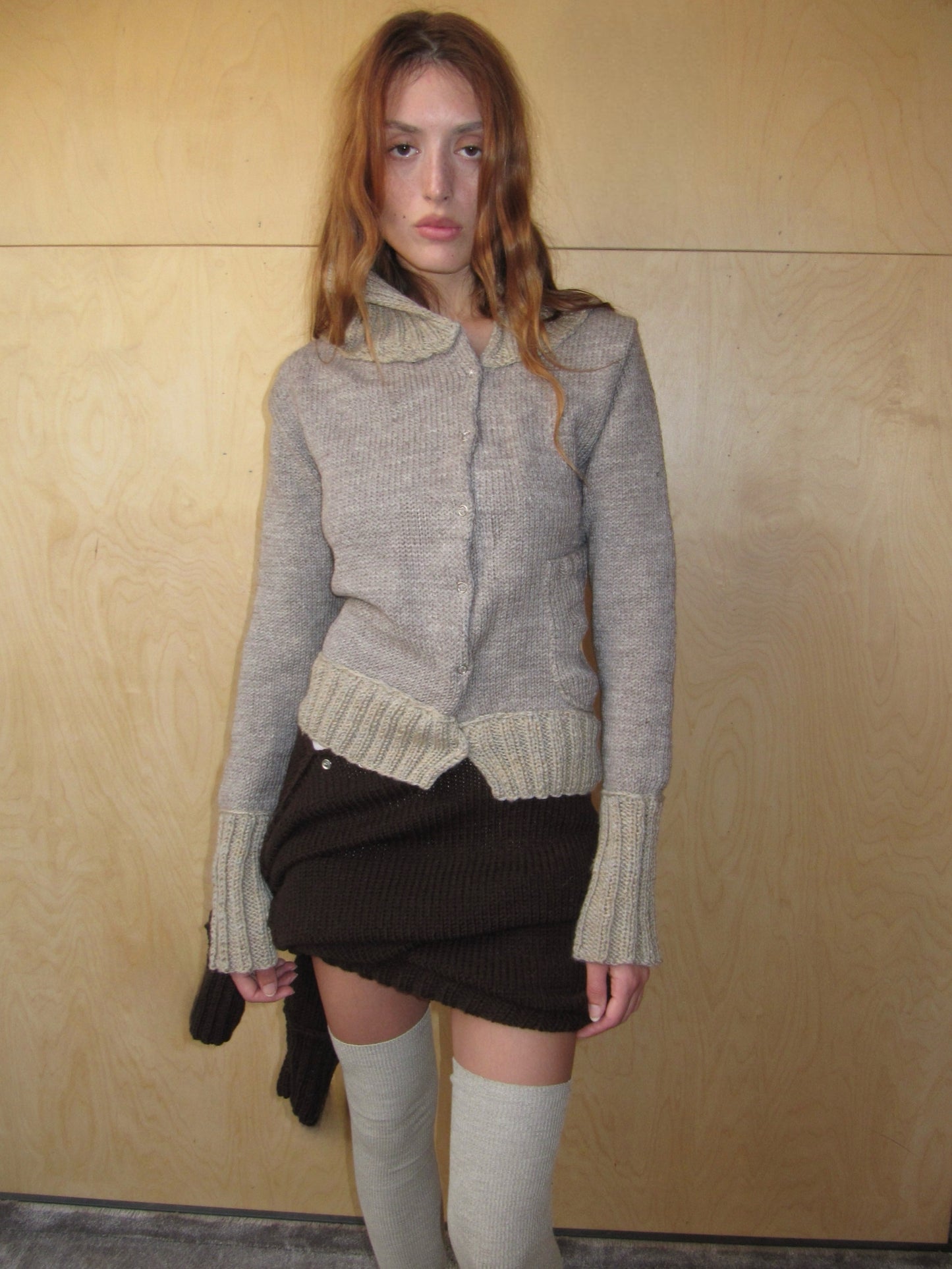 Cardigan “Granny’s Knit” Beige-V4K-APOC STORE